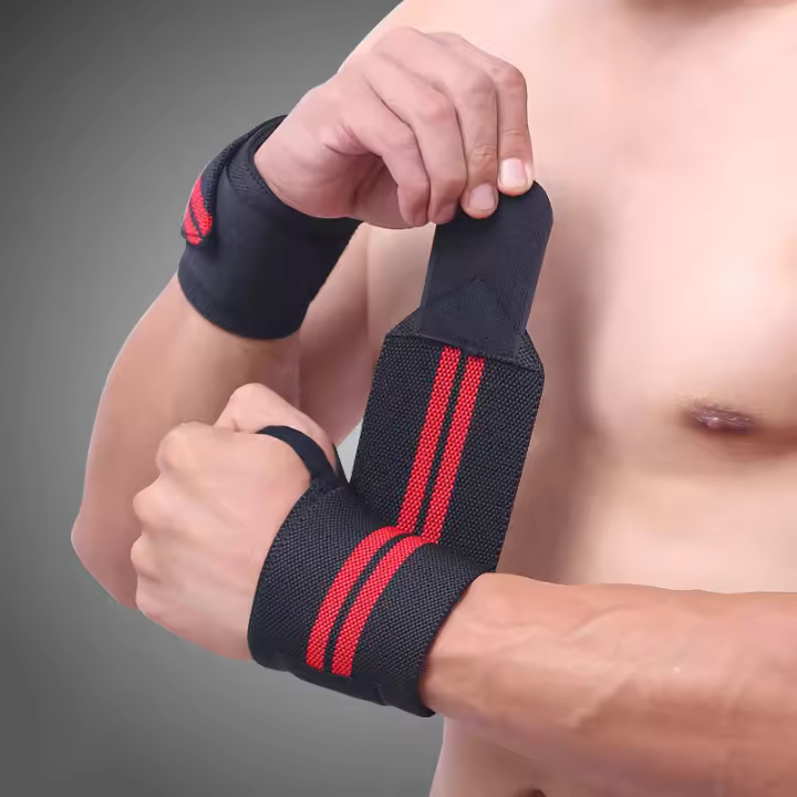 1 Par De Banda Ajustable Para Levantamiento De Pesas Protector De Muñeca Soporte Deportivo Profesional Gris Para Adultos - 1