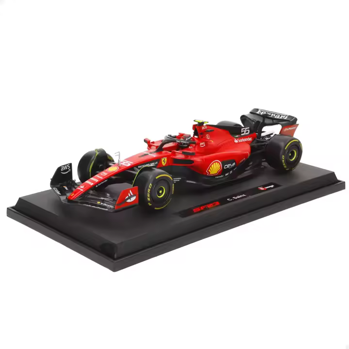 Burago - Maqueta Coche fórmula 1 escala 1:18, con carrocería fiel al modelo original, interior de alta precisión, detalles de competición y pintura realista, incluye peana expositora, ideal para coleccionistas y amantes del motor y la F1 - 1
