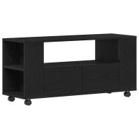 vidaXL Mueble TV ruedas madera ingeniería roble negro 102x34,5x43cm - details 1