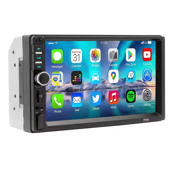 Radio De Coche HIPPBQCC 2Din 7 Pulgadas MP5 Multimedia Reproductor Bluetooth USB TF FM Con Espejo Link Y Cámara Trasera Universal - 1
