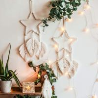Tapiz de pared macrame Boho tejido a mano decoración de la pared decoración del hogar sala de estar dormitorio - details 0