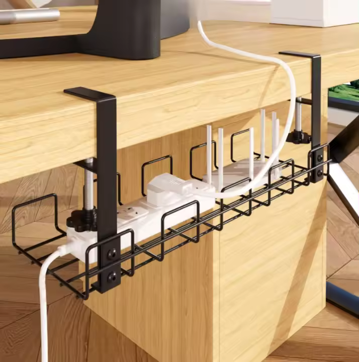 Organizador De Cables Metálico Para Escritorio Sin Perforar Estantería De Almacenamiento Para Oficina Y Hogar Resistente Y Ordinadorizado - 1
