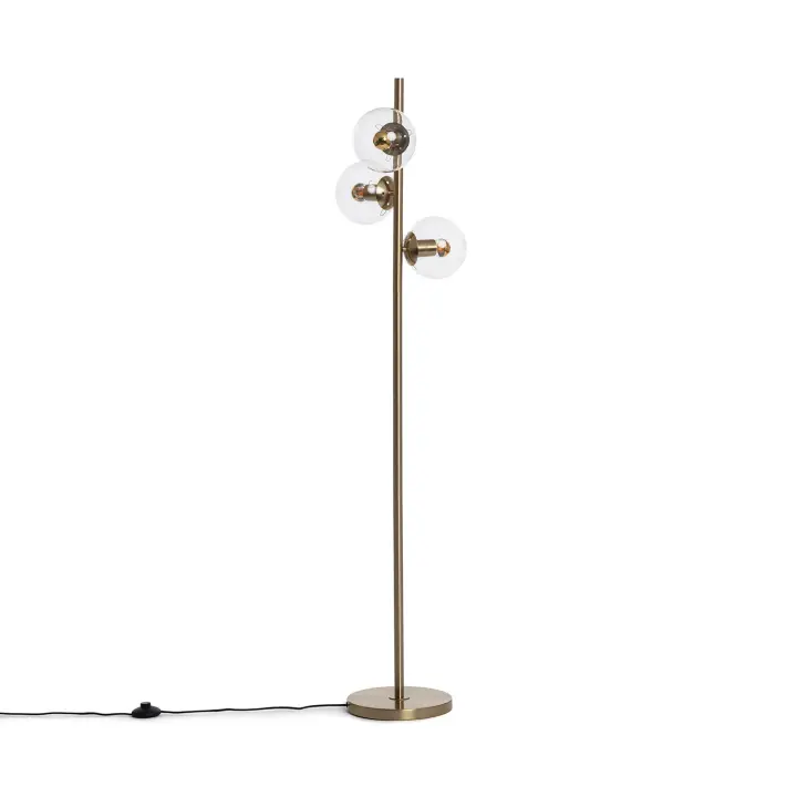 Ledkia Lámpara de Pie Metal y Cristal Moonlight Clear 3 Focos Transparente - 1
