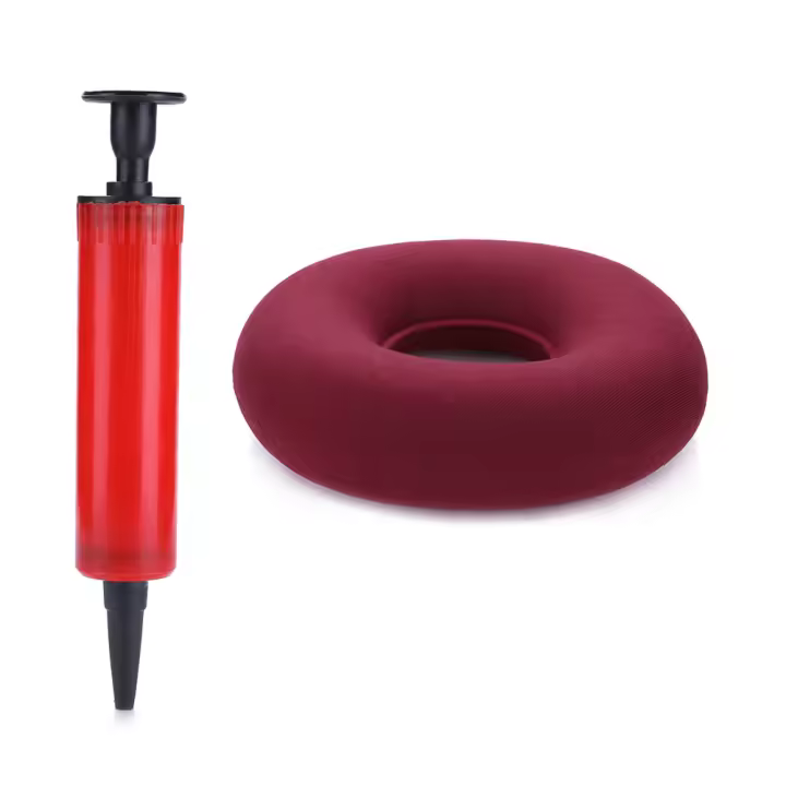 Cojín Donut De Soporte Para El Glúteo Con Inflador De Bola De Masaje Para Alivio Del Dolor De La Colón Y Hemorroides Medico Asiento Esfuerzo Tailbone - 1