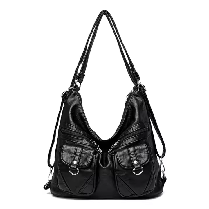 Mochila Vintage De Cuero Sintético Para Mujer Diseñadora 3 En 1 2024 Bolso De Escuela Viaje Mochila Para Damas - 1