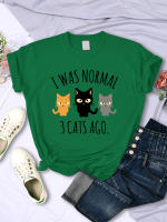 Camiseta De Mujer I Was Normal 3 Cats Ago Estilo Casual Multicolor Cuello Redondo Manga Corta Verano Moda Hip Hop T-Shirt - details 8