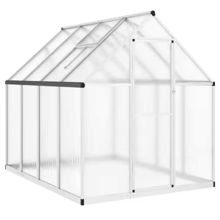 vidaXL Invernadero con marco base aluminio 224x169x195 cm Color Antracita,  Plateado,  Verde y mas - 1