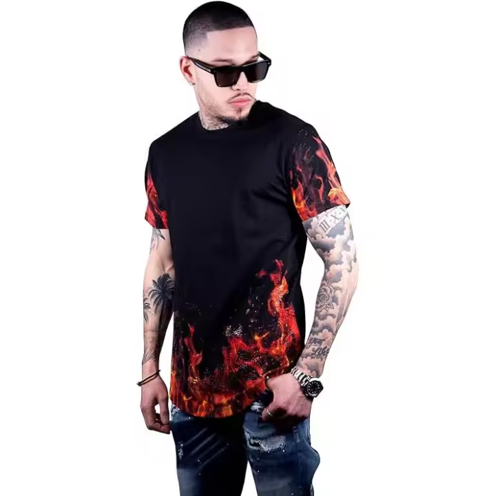 GEORGE-V CAMISETA CUELLO REDONDO FLAMES - GV2030 Black - 1