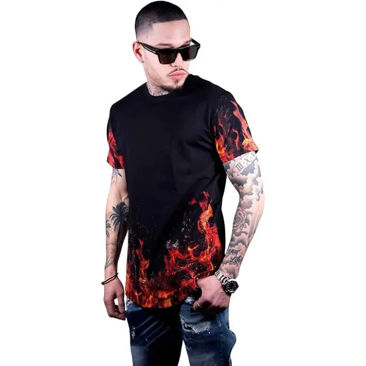 GEORGE-V CAMISETA CUELLO REDONDO FLAMES - GV2030 Black - 1