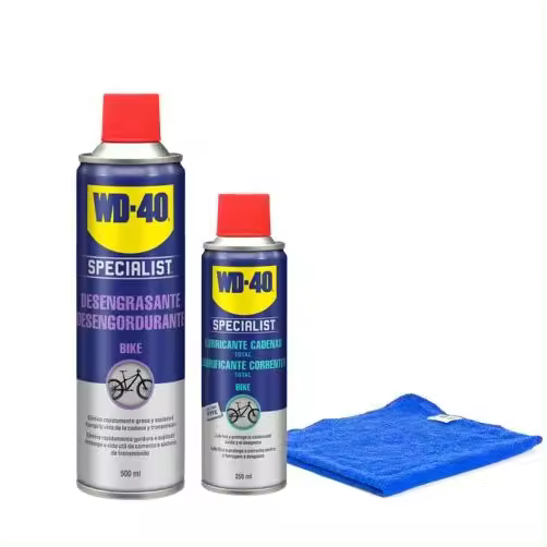 WD 40 WD-40 Bike Desengrasante de Bicicleta y Lubricante de Cadenas Total con Paño de Microfibra Incluido - 1