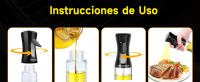 Combo Freidora de Aire 1500W 4L + 2 Pulverizadores Aceite Spray Cristal, 8 Programas, Pantalla LED, BPA-Free, AIGOSTAR - details 14