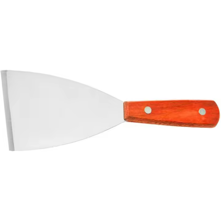 Espátula de Maple inoxidable, espátula de metal, espátula giratoria para sretén de Hierro fundido, espátula para Parrilla de Barbacoa with Mango de Madera, Pala - 1