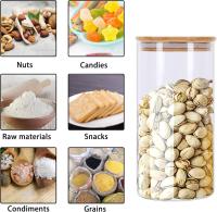 HOGUITA-Juego De 6 Tarros De Cristal Borosilicato Con Tapa De Bambú Hermética, Frascos De Vidrio Para Café, Harina, Azúcar, Dulces, Galletas o Condimentos, Recipientes Transparentes Para Cocina, Almacenamiento y Organización, Variedad de Tamaños - details 5