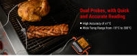 Termómetro Digital De Carne ThermoPro TP904 Con Alarma Y Timer Bluetooth Conectado APP Doble Probedominio De Cocina - details 1