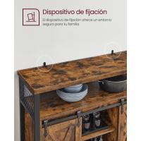Armario de cocina, elegancia rústica para tus festines, diseño en madera marrón con puertas de correderas y paneles de malla, versátil y funcional, ¡descubre la calidez en cada rincón! - details 28