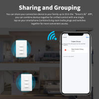 Interruptor Inteligente WiFi Tuya Botón Empuñadura Control Remoto Por App Compatible Con Alexa Y Google Home 110-240V 1/2/3 Gang - details 6
