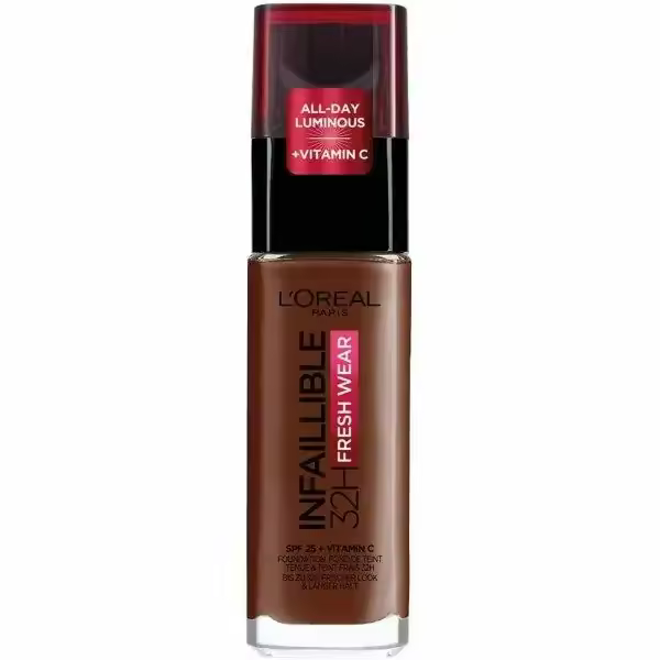 L'oreal Paris Infaillible 32h Freshwear Fluid Foundation 390 Ebony - Base de Maquillaje Fluida de Larga Duración Spf 25 - 1