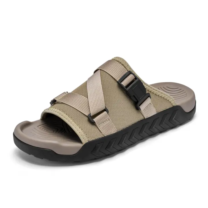 Zapatillas De Verano Ajustables Para Hombre Antideslizantes Cómodas Tallas 39-45 Color Negro Caqui Verde Uso Exterior - 1