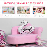 HOMCOM Sillón Infantil Sillón para Niños de 3-5 Años Mini Sofá Tapizada en Poliéster con Asiento Acolchado Carga 50 kg 80x40x49 cm Rosa - details 4