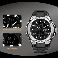 Reloj De Pulsera Digital De Lujo Para Negocios Con Calendario Para Hombres Reloj Analógico-Digital De Moda Y Casual Sin Resistencia Al Agua - details 13