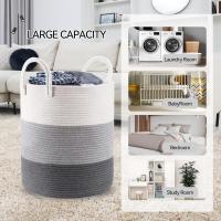 Cesto Ropa Sucia Trenzado de Algodón,40 L Cesto Colada con Asa,para Guardar Ropa Mantas Sucia Juguete para Lavadero Habitación Dormitorio - details 0