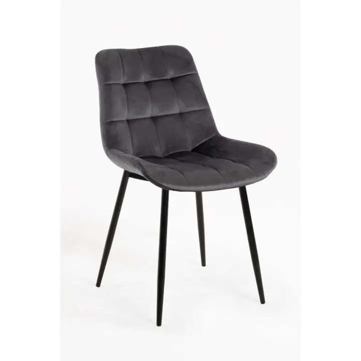 Silla Teray Terciopelo - Gris oscuro - 1