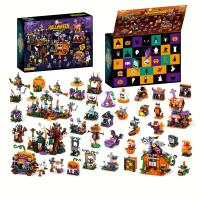 Bloques De Construcción Halloween 1328PCS Carruaje De Calabaza Casa De Fantasma Parque Modelo Juguetes DIY Para Niños Regalos Del Festival - details 0