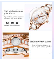 Reloj De Cuarzo Para Mujer OLEVS Movimiento Japonés Resistente Al Agua Acero Inoxidable Cerámica Lujo Reloj De Pulsera Para Damas Conjunto Popular - details 4