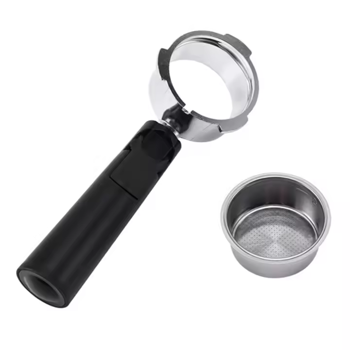 Portafiltro de café sin fondo de acero inoxidable, accesorio profesional para cafetera Espresso, 51mm - 1
