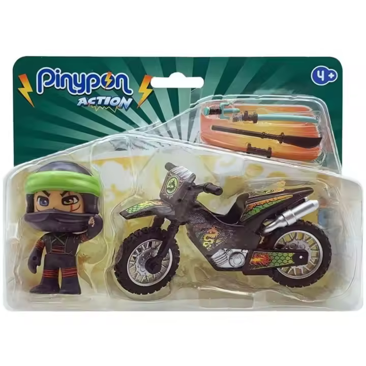 Pinypon Action Ninja Con Moto para niños a partir de cuatro años - 1