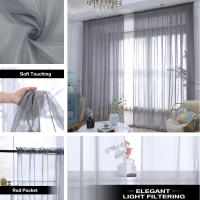 Cortinas De Yarn Blanco Sólido Para Ventanas De Sala De Estar Cocina Modernas Cortinas De Tulle Voile Para Decoración De Hogar Y Oficina - details 4