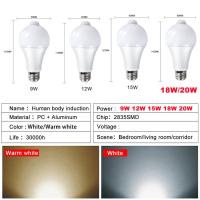 Bombilla LED E27 Con Sensor De Movimiento PIR 12W 15W 18W 20W Sensor Infrarrojo Detección De Movimiento Luz Nocturna AC 85-265V - details 2