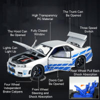 Coche De Deportes Nisaan GTR-R34 Modelo 1:32 Con Sonido Luz Y Función Retroceso Aleación De Metal Miniatura Regalo Para Niños Tamaño Aproximado 15*6*4.3CM - details 3