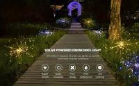 Luces De Fuegos Artificiales Solares Con Control Remoto 200LEDs Impermeables Para Jardín 8 Modos De Iluminación Decorativas - details 0