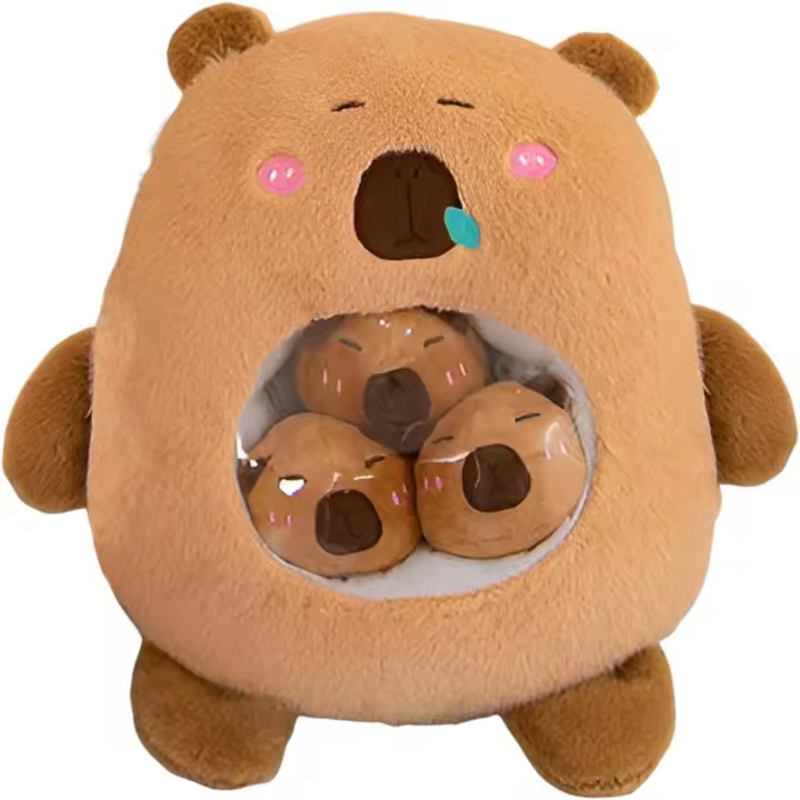 Juguete de peluche, muñeca marrón suave, lindo juguete de peluche, portátil con alta elasticidad, cómodo y suave, cojín de peluche para niños - 1