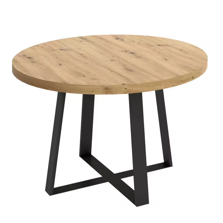 Mesa de Comedor Dekit Aran Redonda Nordic/negra Ø120x75 Cm - Amplia y Robusta - 1