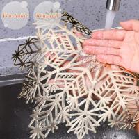 20PCS Alfombrillas De Navidad Con Forma De Copo De Nieve Para Restaurante Y Hotel Decoración De Mesa Ecológicas Redondas Para Hogar - details 8