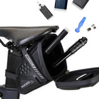 Bolsa De Sillín Para Bicicleta Impermeable Pequeña Almacenamiento Negro Kit De Accesorios Trasero Reflectante MTB Carretera - details 15