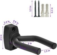Colgador de luz para Guitar (4 Unidades), color Negro, with tornillos, fácil de instalar, apto para Guitar Arras de todos los Tamanos. - details 1