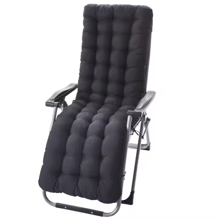 SOMY Cojín para Tumbona con Antideslizante, Alto y Grueso, cojín para Tumbona de jardín para Silla Relax, Chaise Longue-Negro-48X125X8cm Cojín para Silla - 1