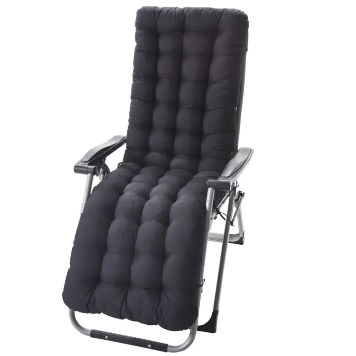SOMY Cojín para Tumbona con Antideslizante, Alto y Grueso, cojín para Tumbona de jardín para Silla Relax, Chaise Longue-Negro-48X125X8cm Cojín para Silla - 1