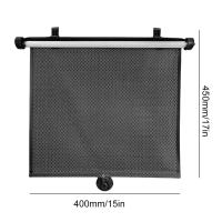 2Pcs Sombrilla De Ventana Lateral Para Coche Protección Solar Con Botón De Presión Cortina Retráctil Telescópica Bloqueo PVC Negro Y Blanco - details 6