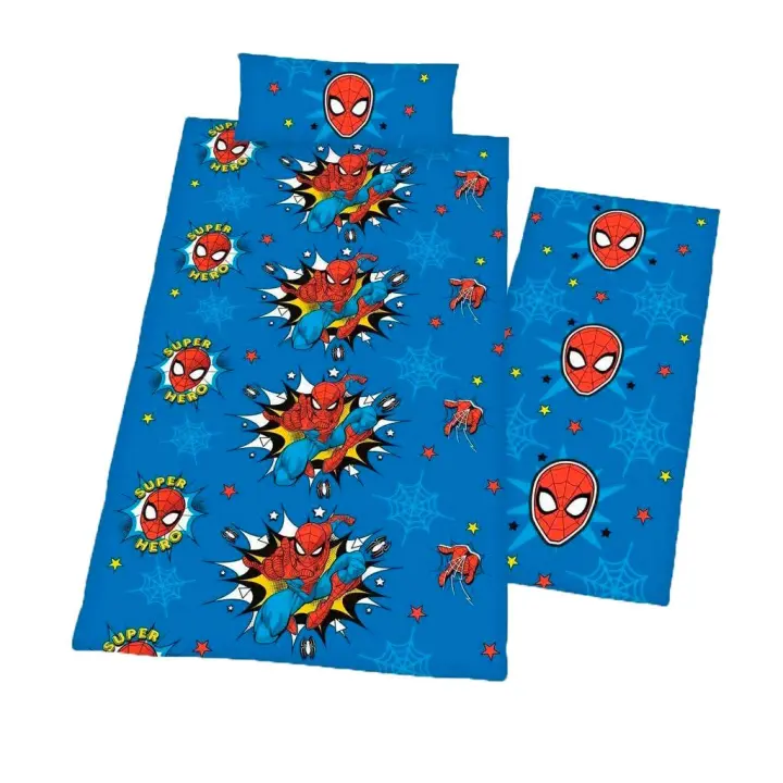 HERDING - Juego sábanas Verano Spiderman Marvel ,90 - 105 Cm (3 Piezas: Encimera, Bajera y Encimera) (Microfibra) - 1