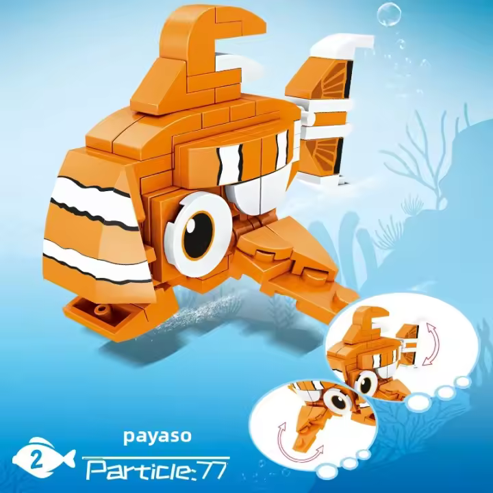 Set De Bloques De Construcción Sea World Para Niños Mini Modelos Marinos De Ballena Lobo Y Peces Clown DIY Creativo Regalo De Cumpleaños - 1