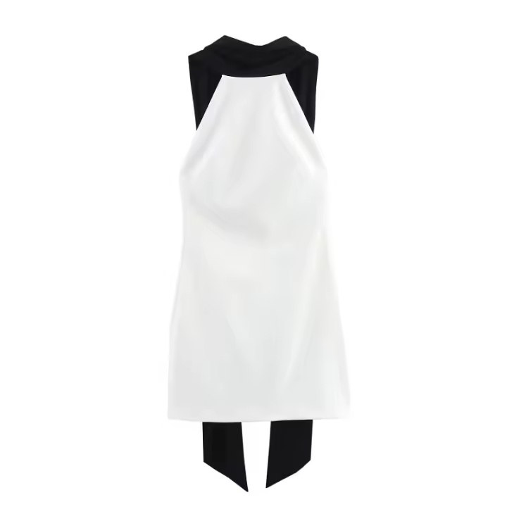Vestido Corto Blanca Mujer Halter Sin Espalda Elegante Vestido De Fiesta Para Mujer off Shoulder Mini Vestido Polyester Suelto - 1