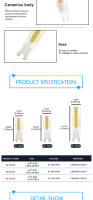 6pcs Bombilla LED G9 3W 5W 7W Cerámica SMD Reemplazo De Luz Halógena Para Candelabro Voltaje AC180-265V Luz Fría (5500-7000K) - details 2