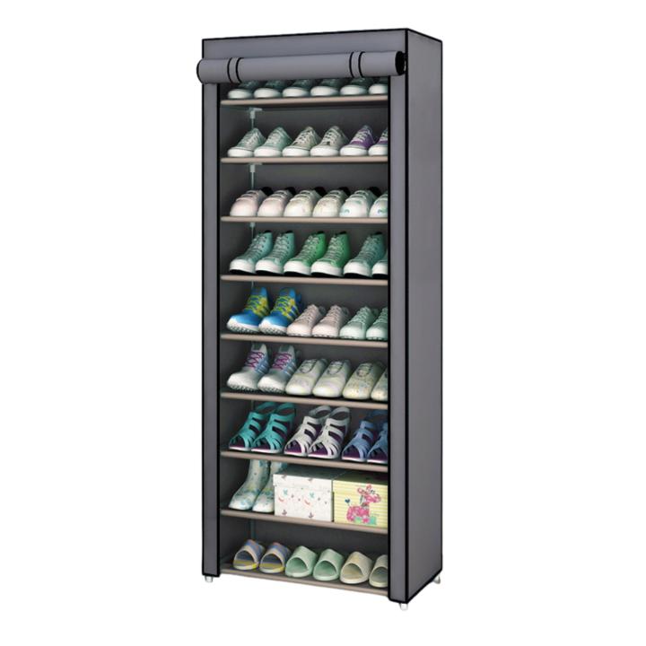 Zapatero, Organizador de Zapatos, Multinivel, Armario de zapatos, Textil de tela, Tubo de metal plegable, Zapatero Vertical, Compacto, Portátil para Entrada, Recibidor, Sala de Estar, Ligero, Resistente, Ahorra espacio