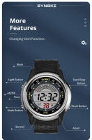 Reloj Deportivo Para Hombre Synoke Resistente Al Choque Pantalla LED Reloj Militar Impermeable 5Bar Con Alarma Y Cronómetro Diseño Delgado - details 8
