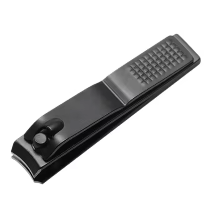 Cortaúñas negro de acero inoxidable, herramienta de manicura de uñas y pies súper afilados, cortaúñas de nariz plana S - 1