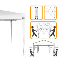 Cenador plegable y ajustable en altura 300x300x240/250 cm blanco Aktive - details 2